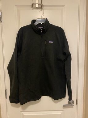 Patagonia Better Sweater 1/4 Zip Pullover Mens Large Charcoal Grey Fleece